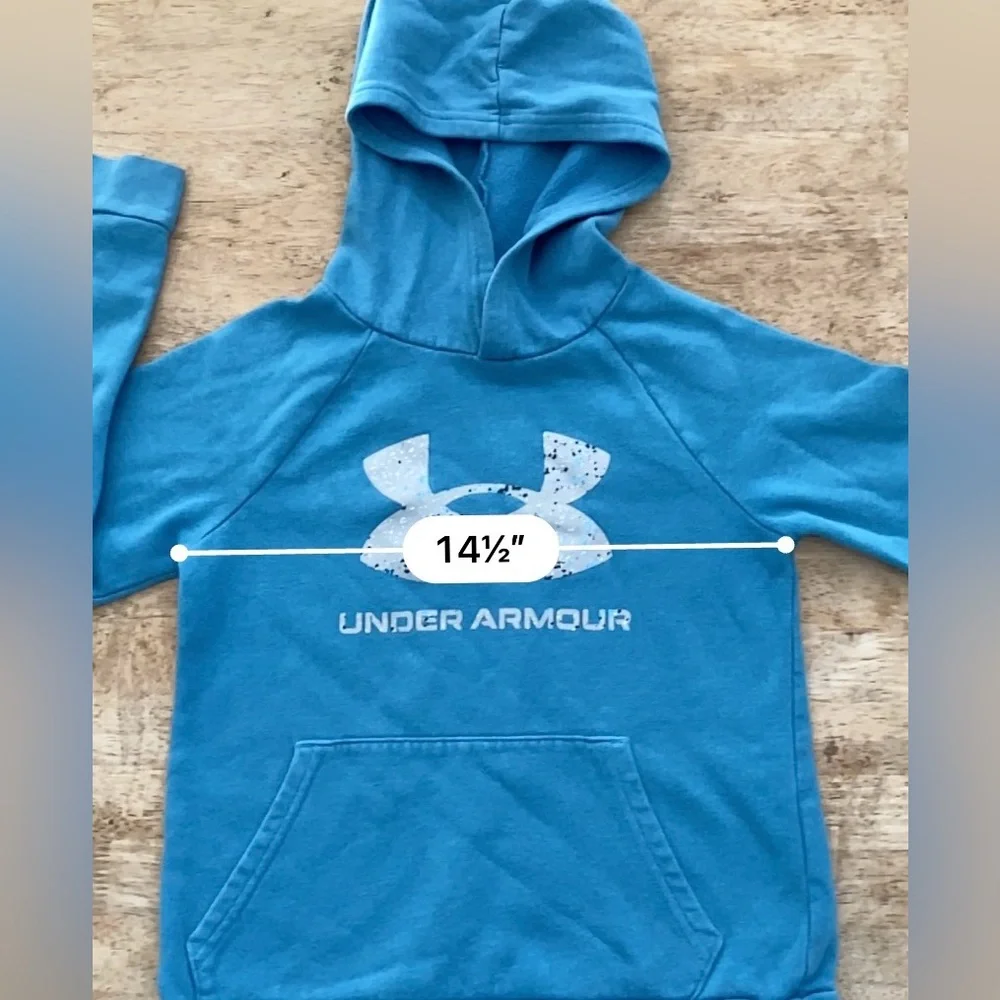 Under Armour Sz Youth Small Blue UA Rival Fleece Big Logo Fill‎ Hoodie